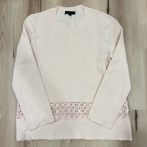 J. Crew Lace Hem Sweater Light Blush Pink XS - Picture 1 of 9